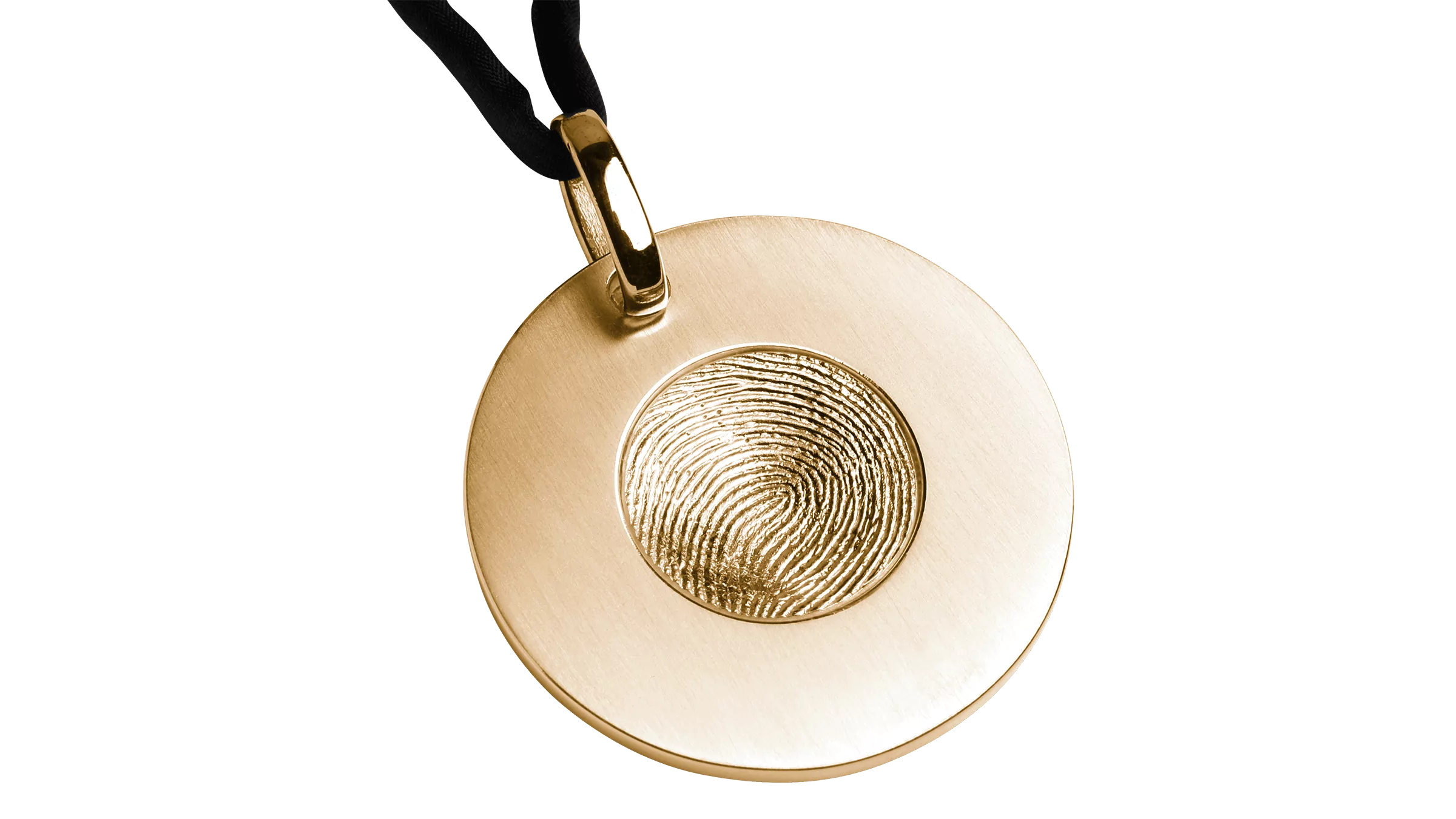 Schmuck-Fingerabdrücke in einer goldenen Halskette
